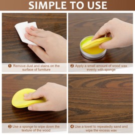 SEISSO Wood Polish Wax, Paste Wax for Wood Finish, Wood Wax Polish, Conditioner, Cleaner, Restorer, Furniture Polish for Wooden Floors, Cabinets, Tables, Doors
