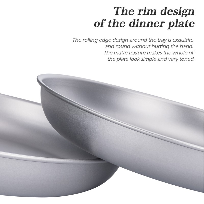 TOMSHOO Titanium Round Camping Plate Outdoor Ultralight Portable Tableware Cookware