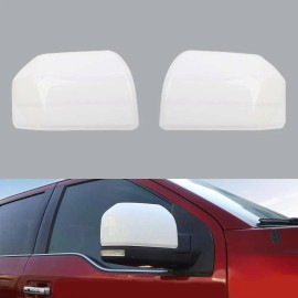 CheroCar 🥇For 2015- 2020 Ford F150 Mirror Rearview Covers Trim Skull Caps Oxford White