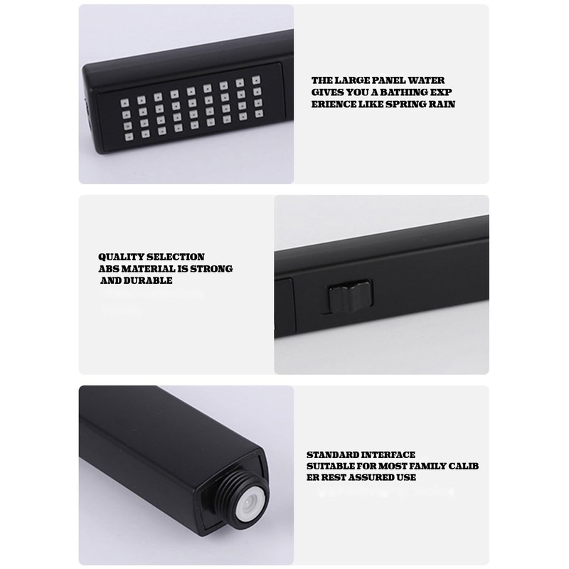 LUYU Two in one Function Black Handheld Square Shower Head,