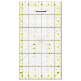 AUTOTOOLHOME Quilting Ruler Acrylic Quilters' Ruler for Easy Precision Cutting Fabric Paper, 6.5" x 12" for Quilting, Sewing & Crafts Template
