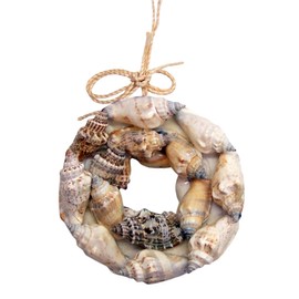 Shell Wreath Ornament, Nautical Theme Christmas Decoration, Festive Holiday Ornament, 3.5 Inches
