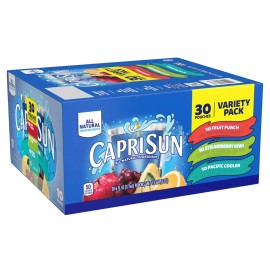 Capri Sun Fruit punch strawberry kiwi & Pacific Cooler Juice 30 ct Box 6 fl oz..