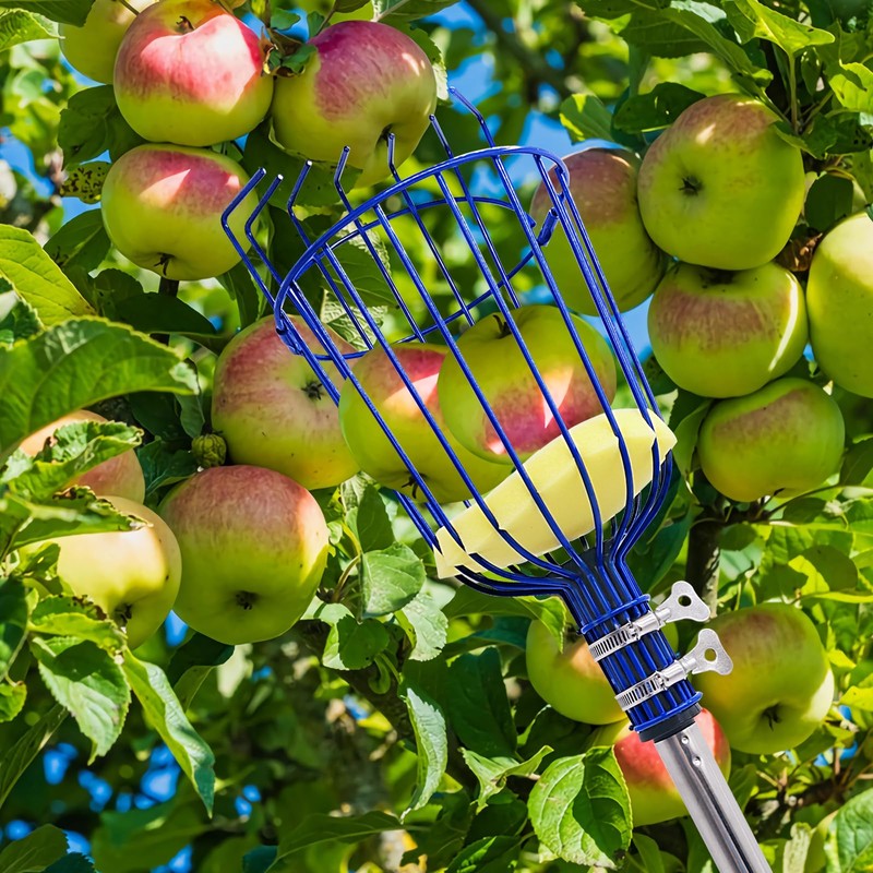 PEAKCLOUDS Fruit Picker Tool with Basket, 35-72 Inch Adjustable Long