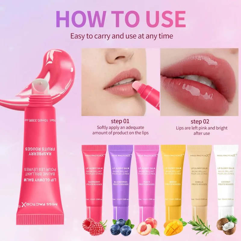 Set De 6 Unidades De Aceite Hidratante Para Labios Con
