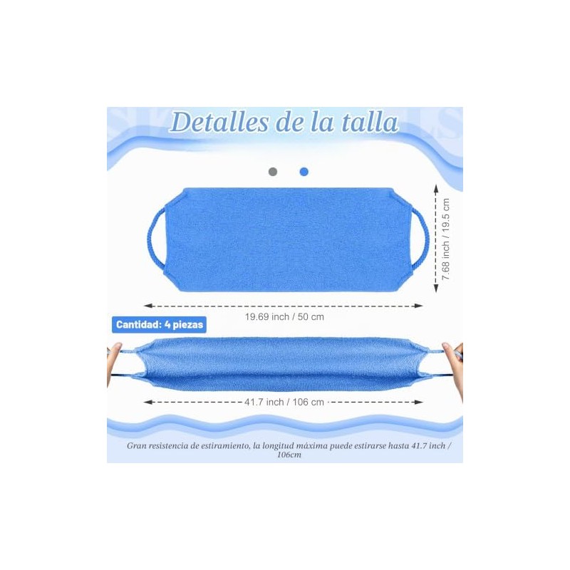 Depurador de espalda exfoliante Moukeren – 4 paquetes con asas