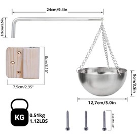 Duokon Aroma Bowl Sauna, Stainless Steel Aroma Bowl with Accessories, Sauna Herb Bowl, Sauna Evaporator Bowl Hanging, for Sauna and Spa, Gift