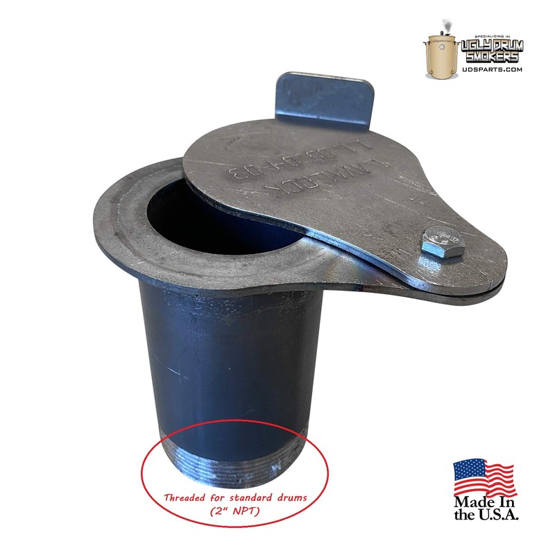 Total Control 2 Inch Threaded UDS Smoke Stack w/Tear Drop