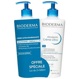 Bioderma Atoderm Crème Ultra Ultra-Nourishing Moisturising Cream 2 x 500ml