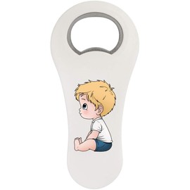 'Cute Sitting Boy' Bottle Opener Fridge Magnet (BO00089432)