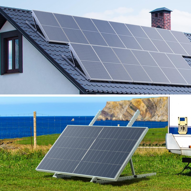 Callsun 41in Adjustable Solar Panel Mount Brackets with Foldable Tilt