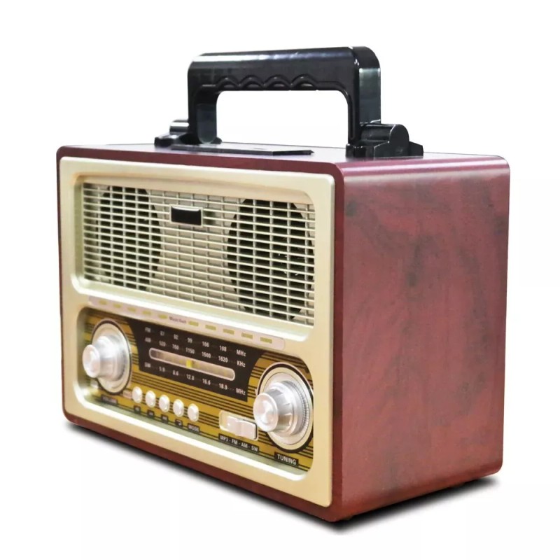 Supersonic SC-1198BT Vintage Retro 3-Band Rechargeable FM Radio +Bluetooth +USB