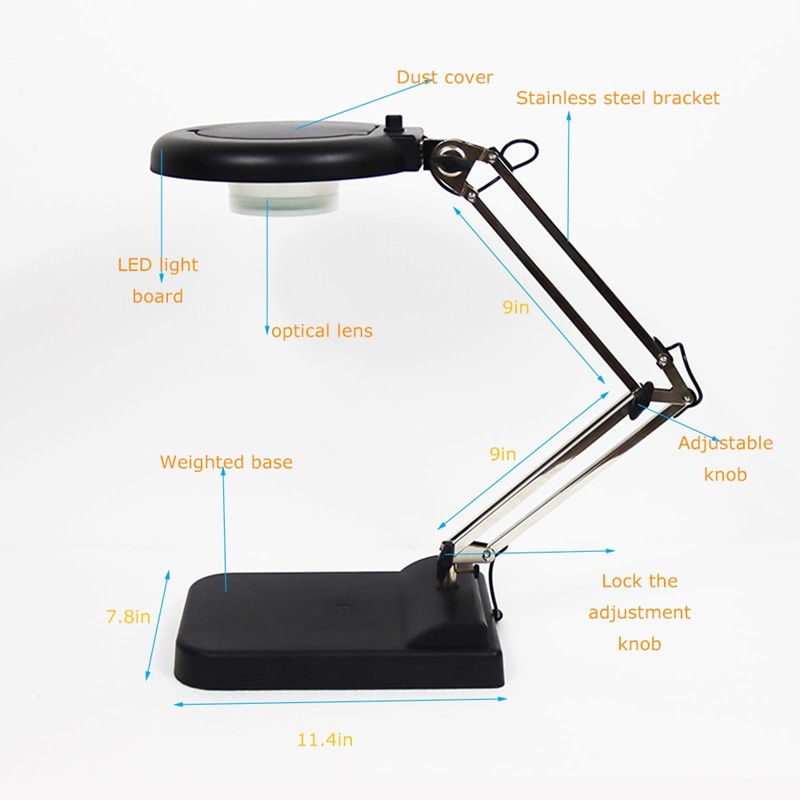 WYDDDARY 20X Magnifying Glass with Light and Stand 2-in-1 LED