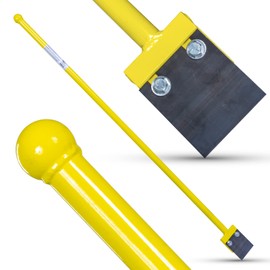 Heavy Duty Steel Roofer & Ice Spud Bar with Knob Handle | 3.5" Blade | 54.5" Pole Length (Shears Off Fasteners, Gravel, Slag, & Trouble Spots) Perfect For Ice Fishing Chisel