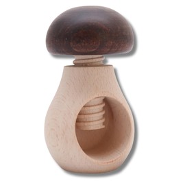 Homiez Nutcracker Mushroom for Walnuts and Hazelnuts, Made of Natural Beech Wood with Screw Thread, Walnut Cracker Wood Also Suitable as a Decoration or Gift (Brown, Pack of 1)