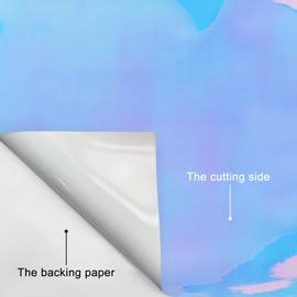 Fixreoia Holographic Permanent Vinyl - 9 Sheets 12"x12" Holographic Vinyl Permanent Multi Color - Easy Cut, Weed and Transfer for DIY Crafts Party Decor Car Decals