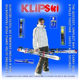 KlipSki Pair of Ski and Pole Supports - Orange