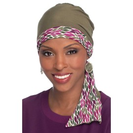 Cardani in A Snap Reversible Head Wrap Viscose from Bamboo Scarf Cap - Denim and Ivy Vines