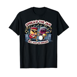 Peanut Butter & Jelly Jam Session Cartoon Rock and Roll T-Shirt
