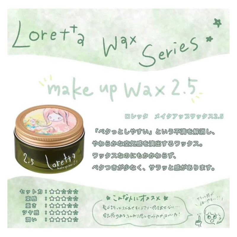 Loretta Makeup Wax 2.5 65g Hair Wax Natural Style Airy