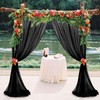 FANPROMS Black Sheer Backdrop Curtains 5x10ft 2 Panels Chiffon Fabric