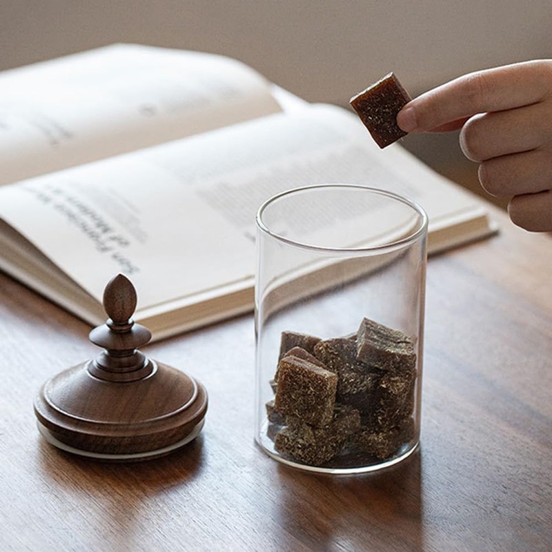 AXUYU Coffee Bean Storage, Small Glass Jar with Airtight Retro