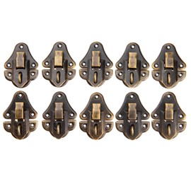 Dophee 10Pcs 48x35mm Vintage Decorative Cabinet Latches Hasp Pad Lockable Clasp for Jewelry Wooden Box Case Chest
