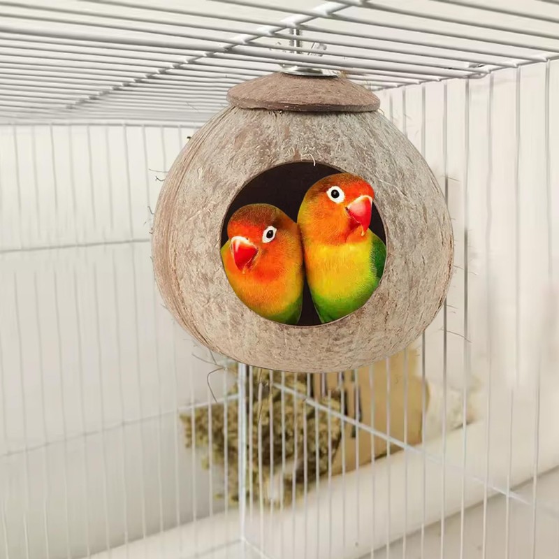 Coconut Hide for Bird 4.7-5.3" Natural Screw-On Bird House for