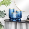 Deco 79 Glass Pillar Hurricane Lamp with Gold Interior, Set