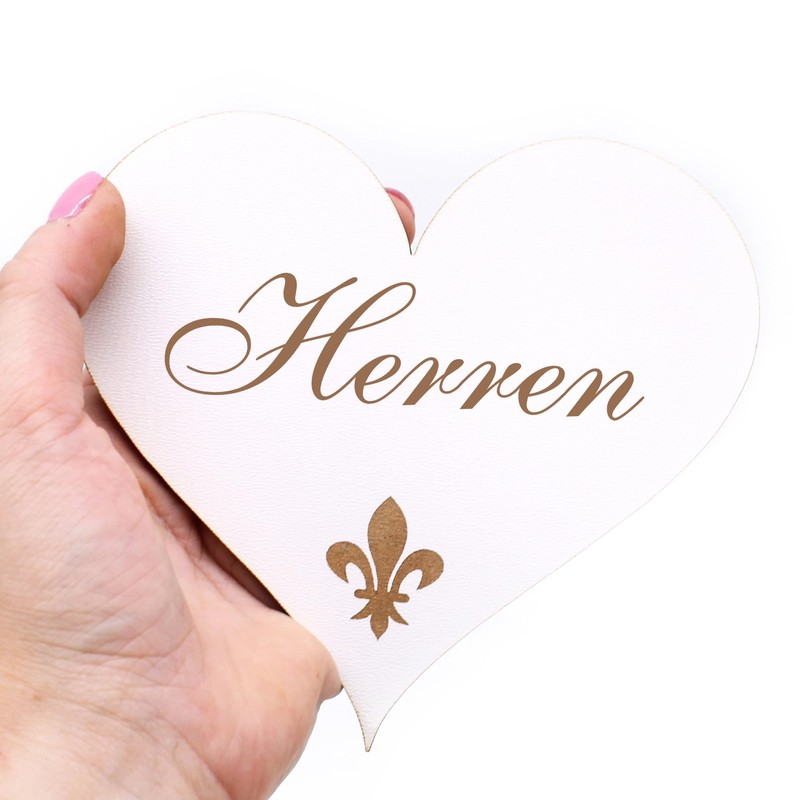 Decorative Door Sign Wooden Heart 13 x 12 cm (Men's)