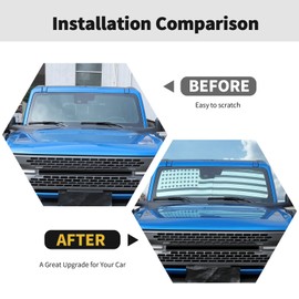 RT-TCZ Windshield Sunshade Sun Shade Heat Shield Sun Visor Mat for Ford Bronco 2021 2022 2023,US Flag