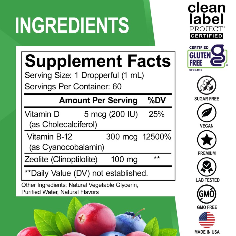 Zeolite Detox for Kids Liquid Drops - Advanced Clinoptilolite with