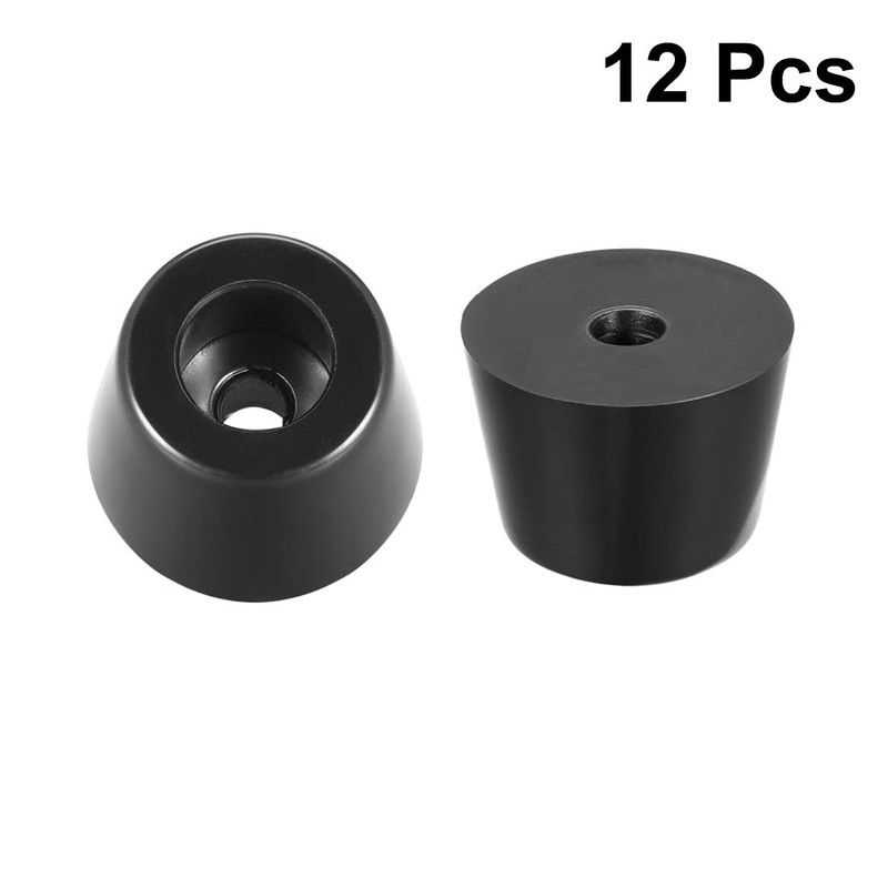 sourcing map Rubber Feet Buffers Pads D36x28xH25mm Black 12pcs