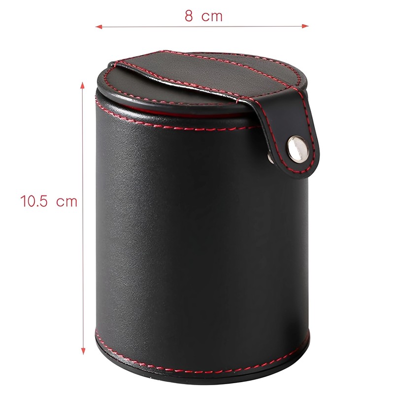 WYFCR PU Leather Dice Cup with Matching Lid, Includes 6