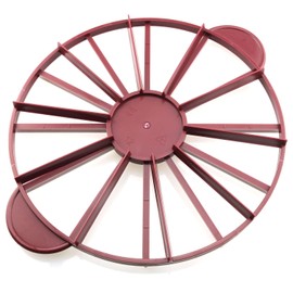RLECS - Separador de tartas redondo para rebanadas y tartas, cortador de porciones iguales, marcador de rebanadas, herramienta para hornear, utensilios de cocina, rojo 10 o 12 rebanadas de doble cara para tartas