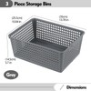 Afromy 3 Pack Plastic Kitchen Storage Baskets, Rectangle Basket Set