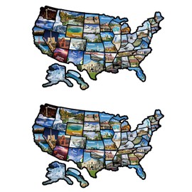 RV Map of States Visited: 2PCS RV State Sticker Travel Map, United States Map for Traveling RV Decals for Outside Travel Trailer | RV Accessories RV Decals Camper Decals State Stickers for Pickup, SUV