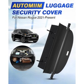 Automiim Cargo Cover for Nissan Rogue 2026 2025 2024 2023 2022 2021 Accessories, Rogue Trunk Cover with Extra Storage Net, Retractable Security Shield Shade Upgraded Version (Not for Rogue Sport)