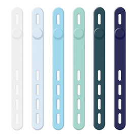 [Set of 6, 4 Hole Adjustment, Easy Installation] Cable Clip, Cord Clip, Cable Band, Cable Clip, Cable Clip, Magnet (Aqua Color, Set of 6)