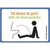 immi 6 x Sitting Pee Fun Stickers A7 (Small) for