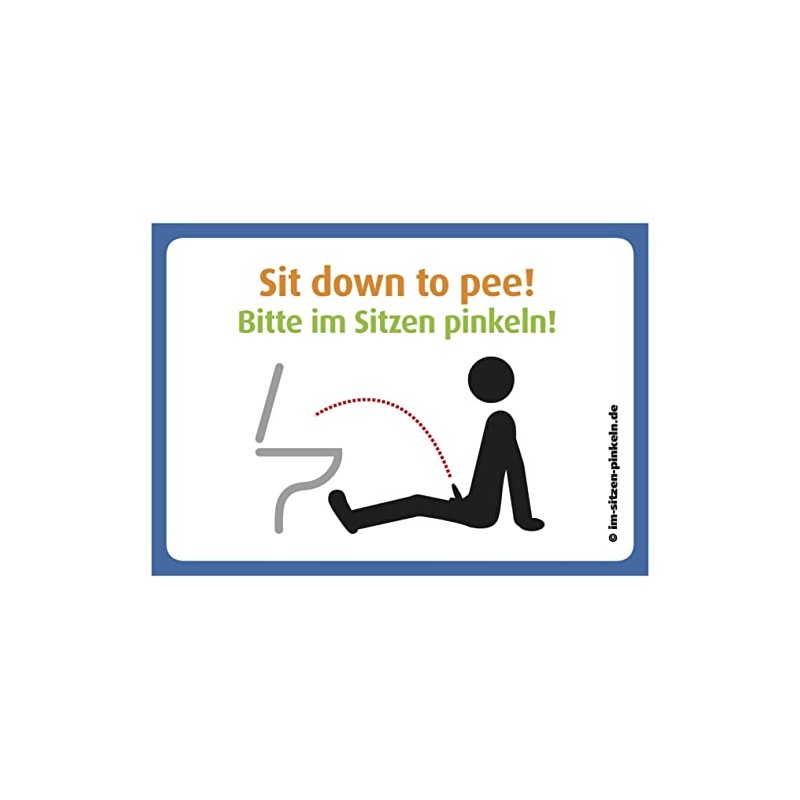 immi 6 x Sitting Pee Fun Stickers A7 (Small) for