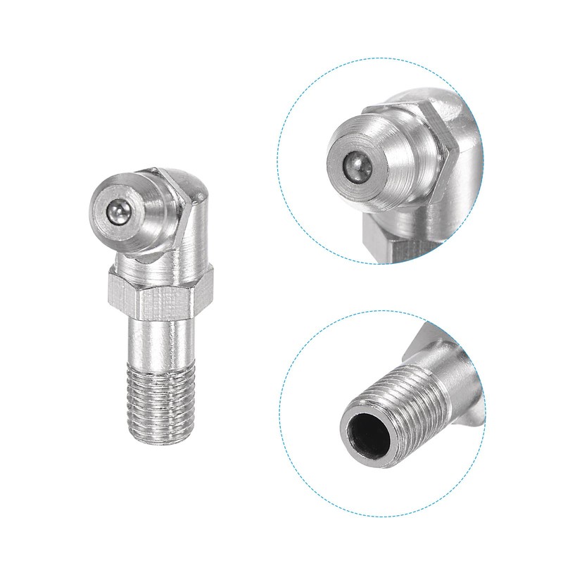 uxcell Metric Nickel Plated Brass Straight Grease Fitting M6 x
