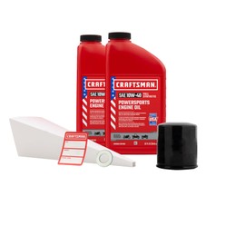 CRAFTSMAN Oil Change Kit compatible with Kawasaki ER-6N KVF360 KVF650 KFX700 KVF700 10W-40 Full Synthetic -In The Kit: 2 Quarts of Oil, 1 Filter, 1 Crush Washer, 1 Oil Change Sticker (CMXOKLT400235)