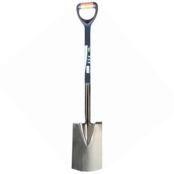 Garden Mile® Stainless Steel Polished DIGGING SPADE | Tough and Rust Resistant Spade with Plastic Coated D Handle | Gardening Tool Essentials