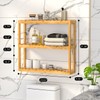 Domax Bamboo Bathroom Shelf 3-Tier Wall Mount Storage Rack Multifunctional