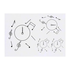 4 x 'Midnight music on new years eve ' Temporary Tattoos - Water Resistant, Skin-Safe, Non-Toxic Transfers, Mixed Sizes (TO00064730)