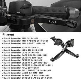 Motorcycle Brake Lever and Clutch Set for Scrambler 800 1100 2019-2021 / Scrambler ICON 2015-2021 / Scrambler Cafe Racer/Classic/Desert Sled Full Throttle Black