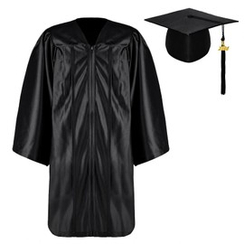 TOPTIE Unisex Kindergarten Kids Graduation Set Gown Cap Tassel 2024-Black-M