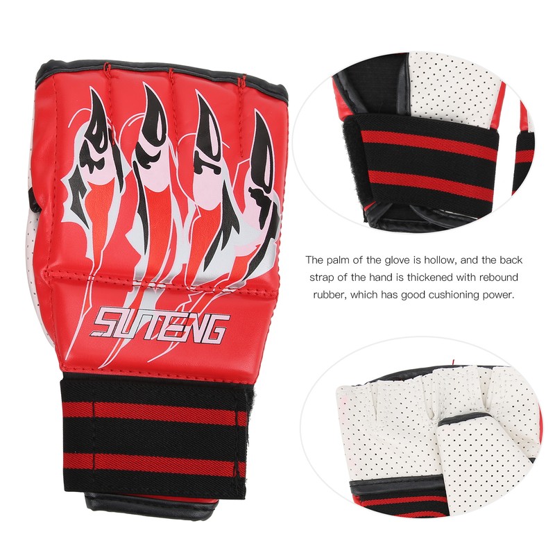 Pair Fight Gloves HalfFinger SweatProof with High Elastic Band for