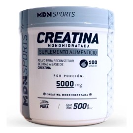 Creatina Monohidratada 100% Pura 500g MDN Sports 100 servicios Sin rellenos, Sin Sabor.